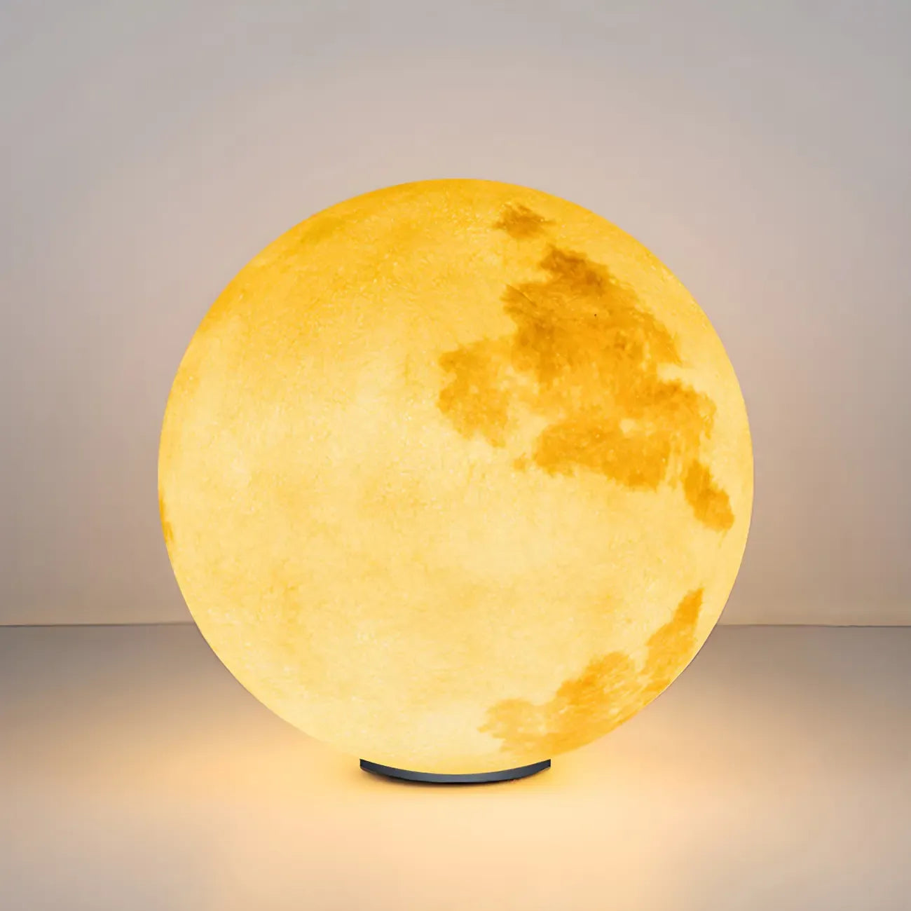 Lampe de poteau en résine à motif de globe lunaire jaune