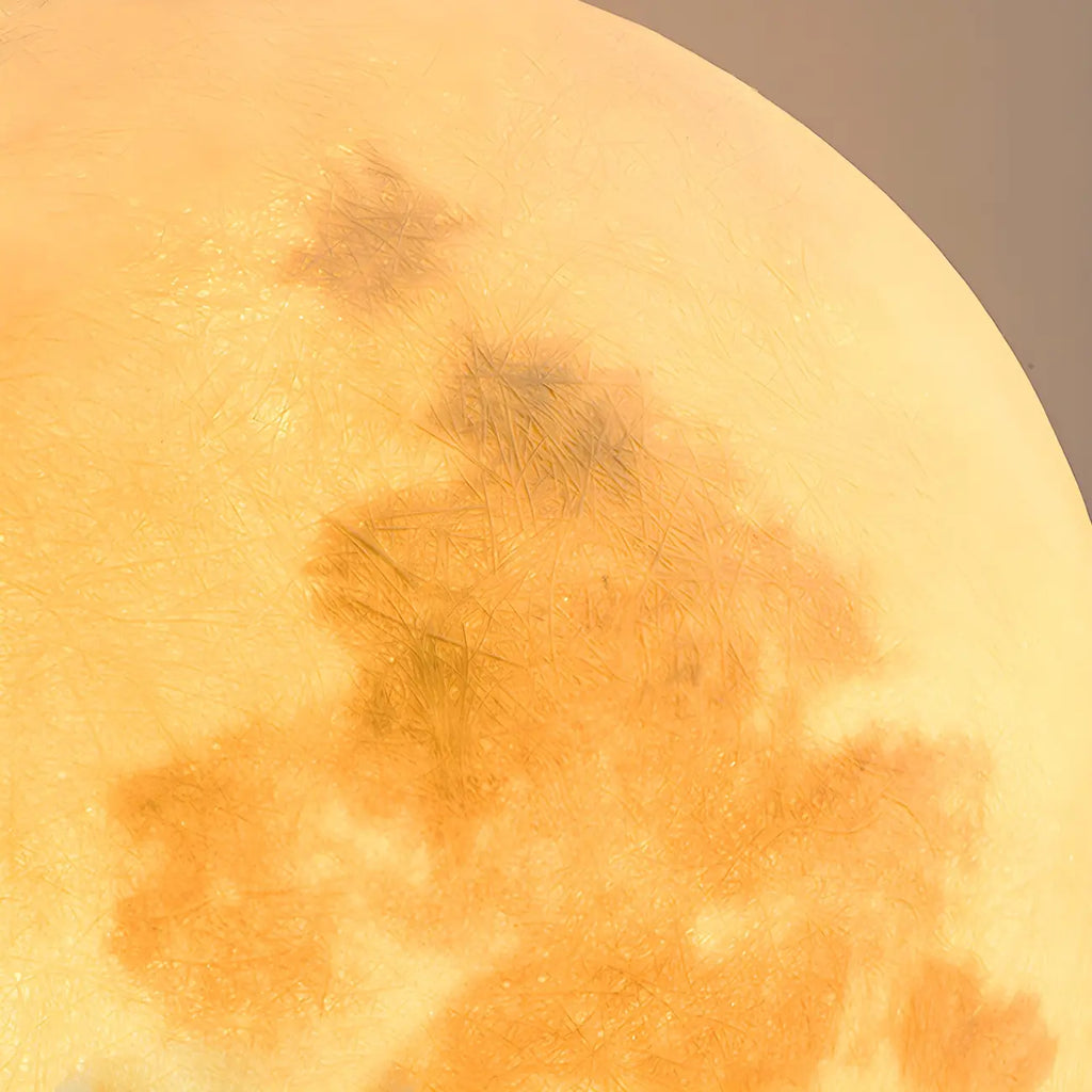 Lampe de poteau en résine à motif de globe lunaire jaune