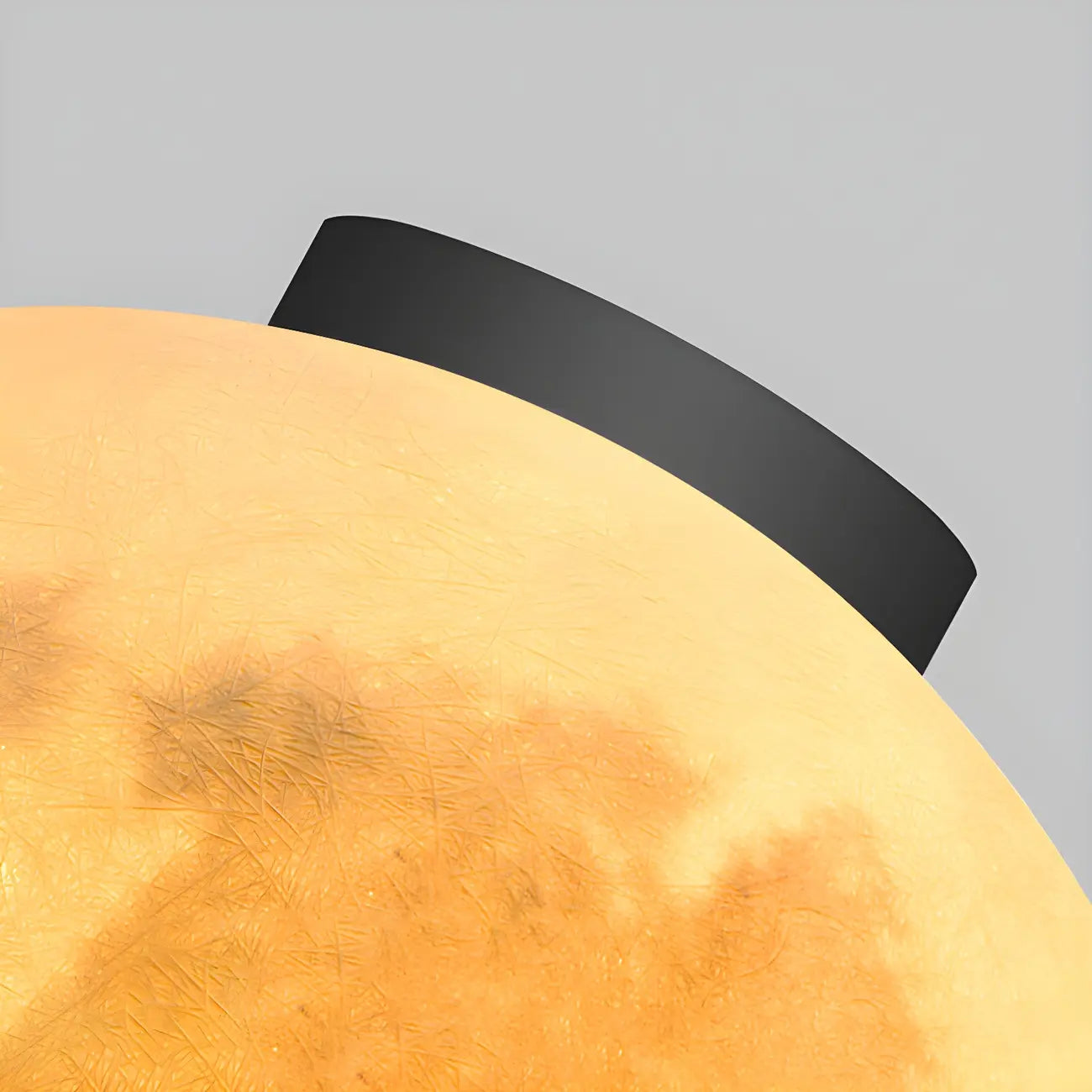 Lampe de poteau en résine à motif de globe lunaire jaune