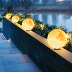 Lampe de poteau en résine à motif de globe lunaire jaune