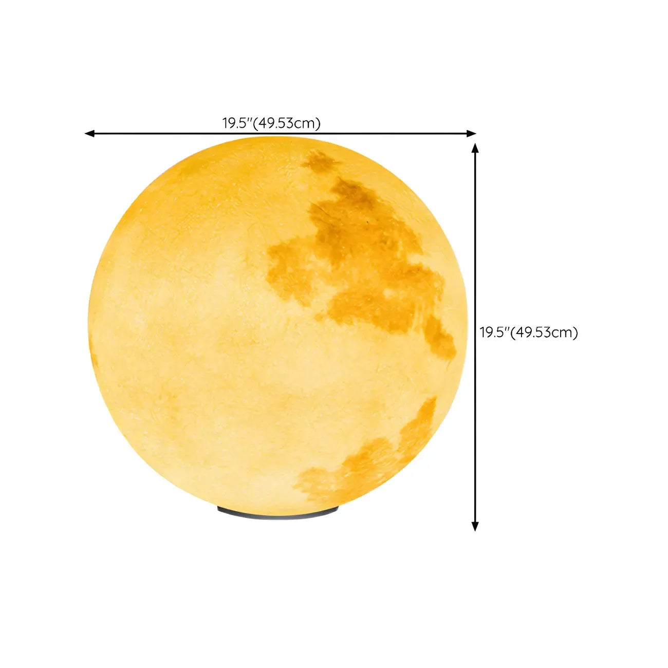 Lampe de poteau en résine à motif de globe lunaire jaune