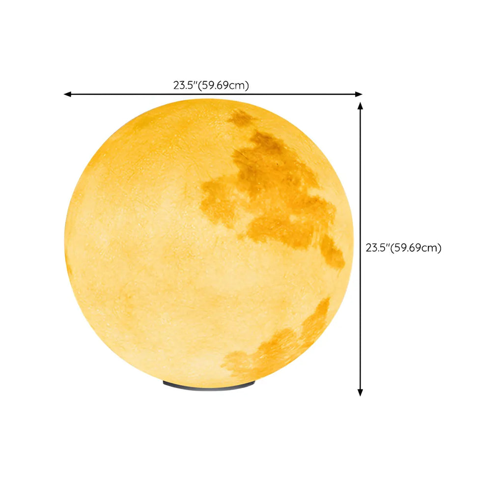 Lampe de poteau en résine à motif de globe lunaire jaune