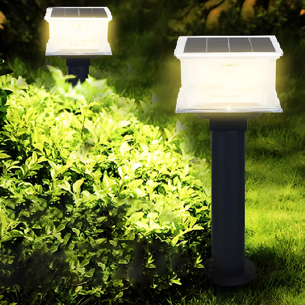 Lampes solaires d'extérieur géométriques transparentes à 3 couleurs