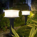 Lampes solaires d'extérieur géométriques transparentes à 3 couleurs