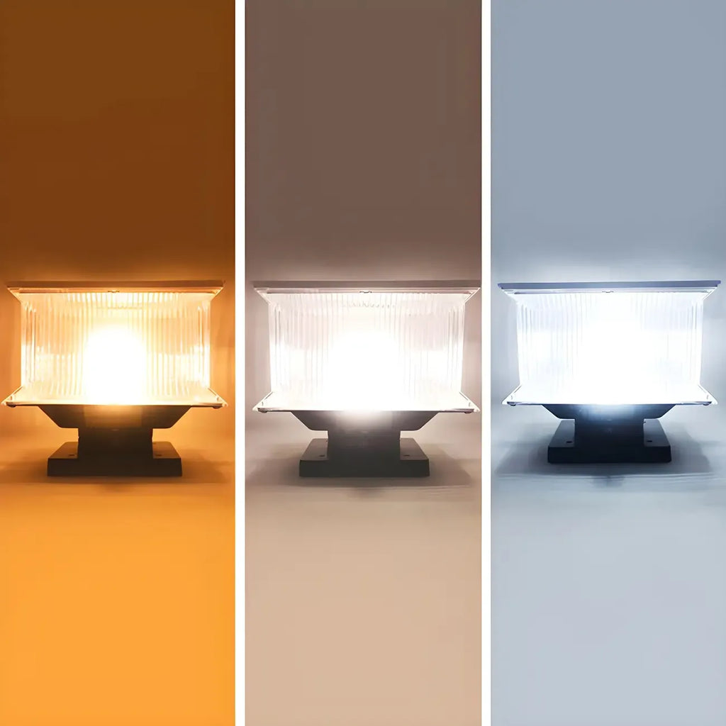 Lampes solaires d'extérieur géométriques transparentes à 3 couleurs