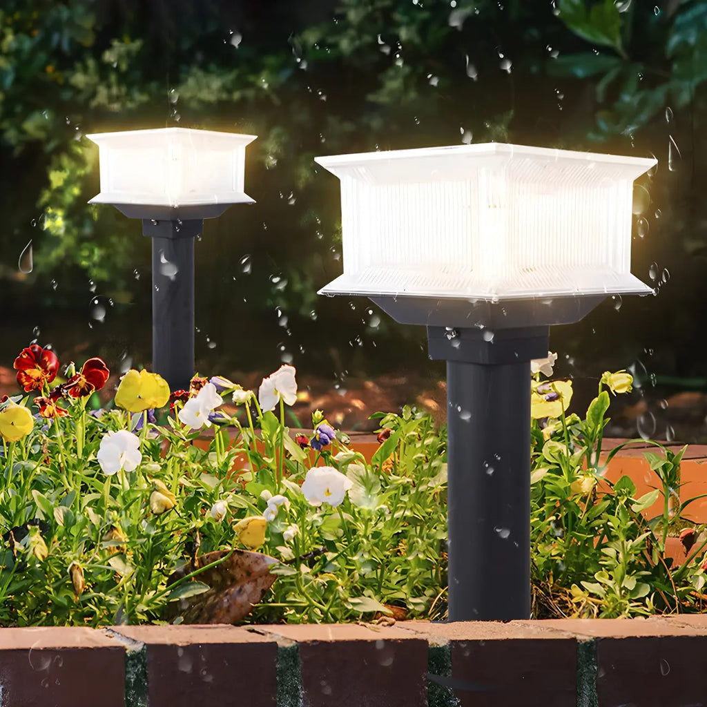 Lampes solaires d'extérieur géométriques transparentes à 3 couleurs