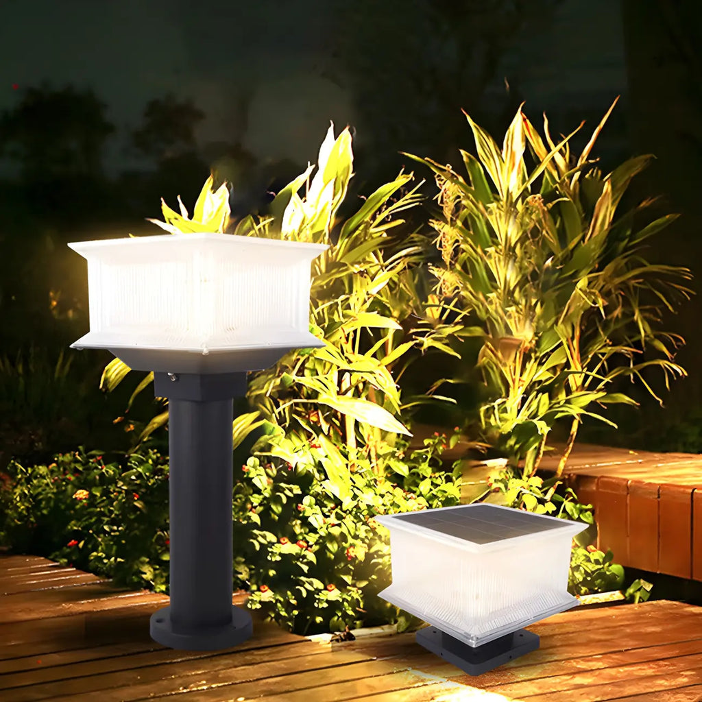 Lampes solaires d'extérieur géométriques transparentes à 3 couleurs