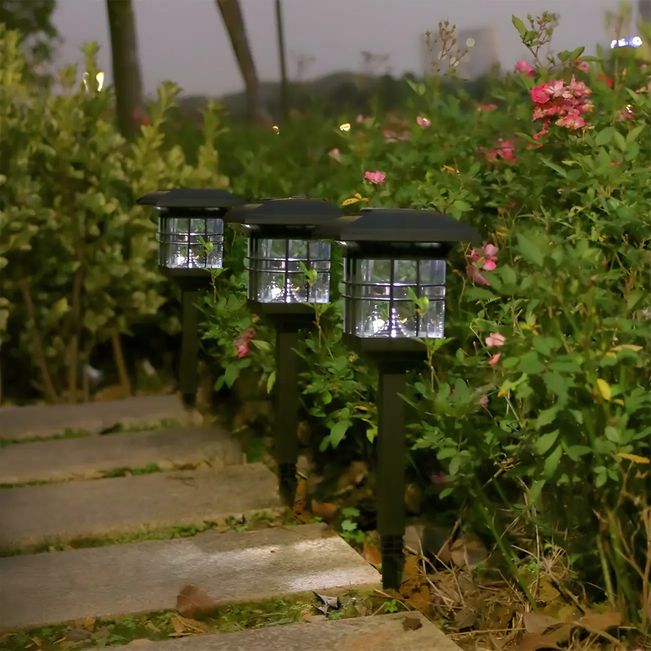 Lampes solaires d'extérieur rectangulaires noires et transparentes