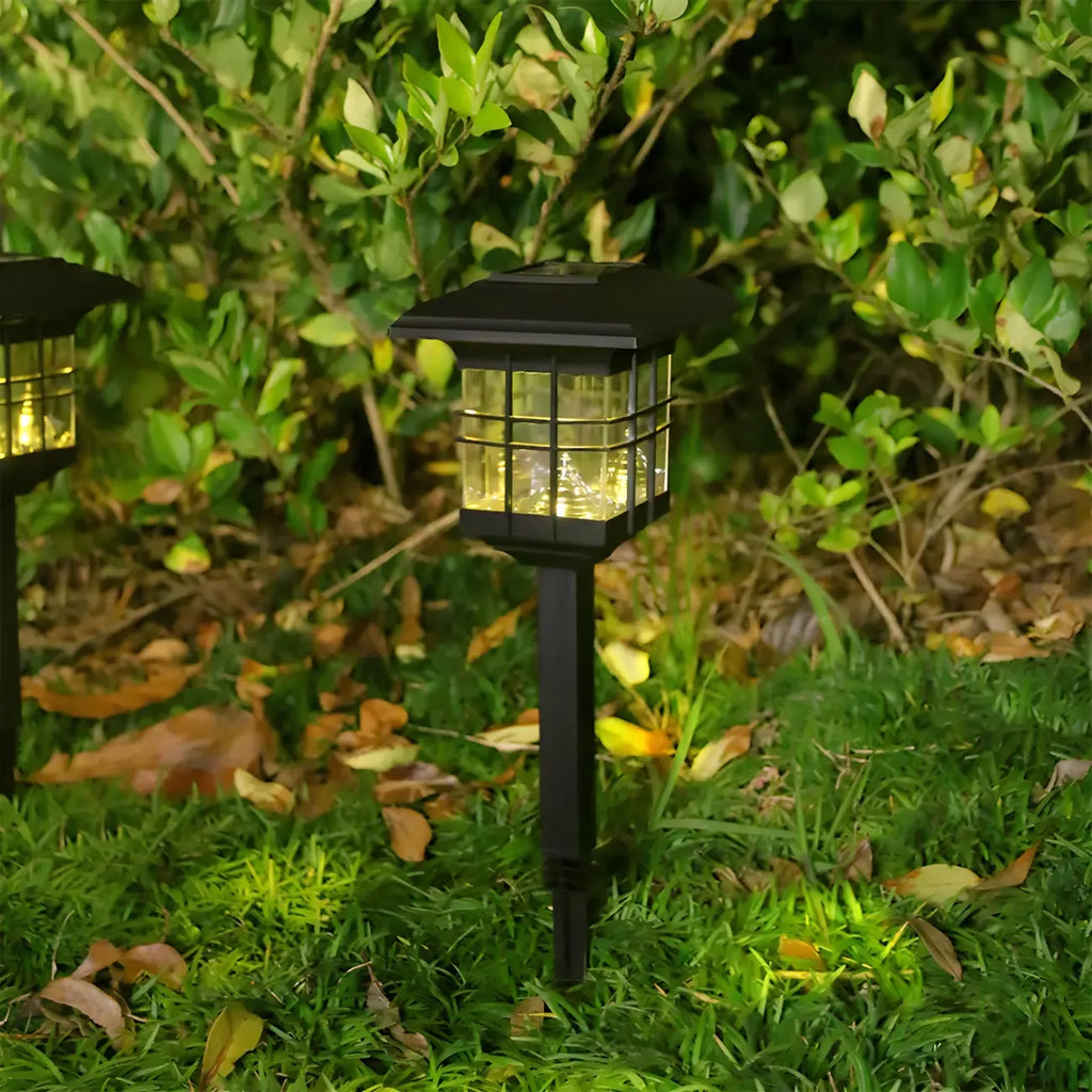 Lampes solaires d'extérieur rectangulaires noires et transparentes