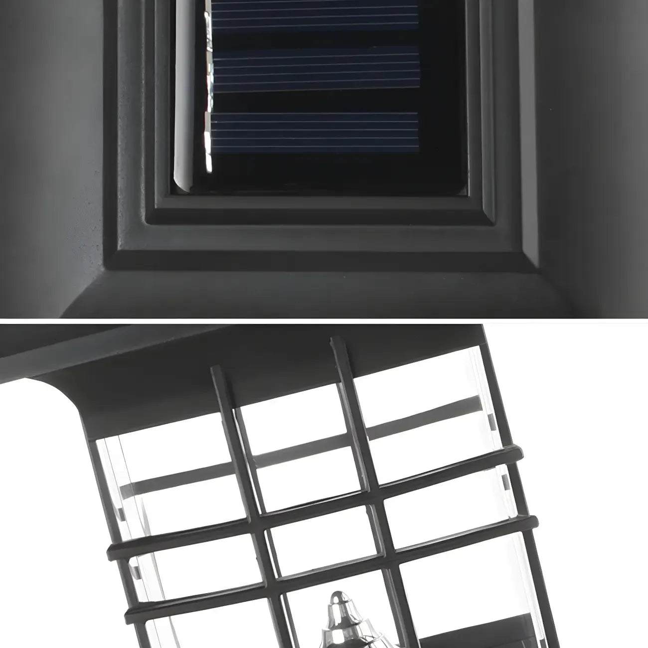 Lampes solaires d'extérieur rectangulaires noires et transparentes