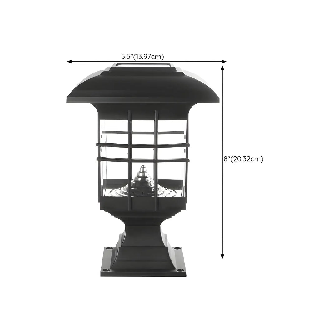 Lampes solaires d'extérieur rectangulaires noires et transparentes