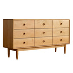 Commode double nordique en bois de cerisier naturel avec tiroirs