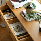Commode double nordique en bois de cerisier naturel avec tiroirs