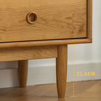 Commode double nordique en bois de cerisier naturel avec tiroirs