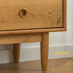 Commode double nordique en bois de cerisier naturel avec tiroirs