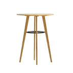 Table de bar ronde moderne en bambou, hauteur comptoir