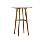 Table de bar ronde moderne en bambou, hauteur comptoir