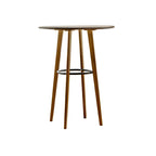 Table de bar ronde moderne en bambou, hauteur comptoir