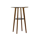 Table de bar ronde moderne en bambou, hauteur comptoir