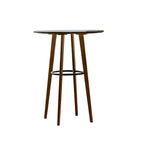 Table de bar ronde moderne en bambou, hauteur comptoir
