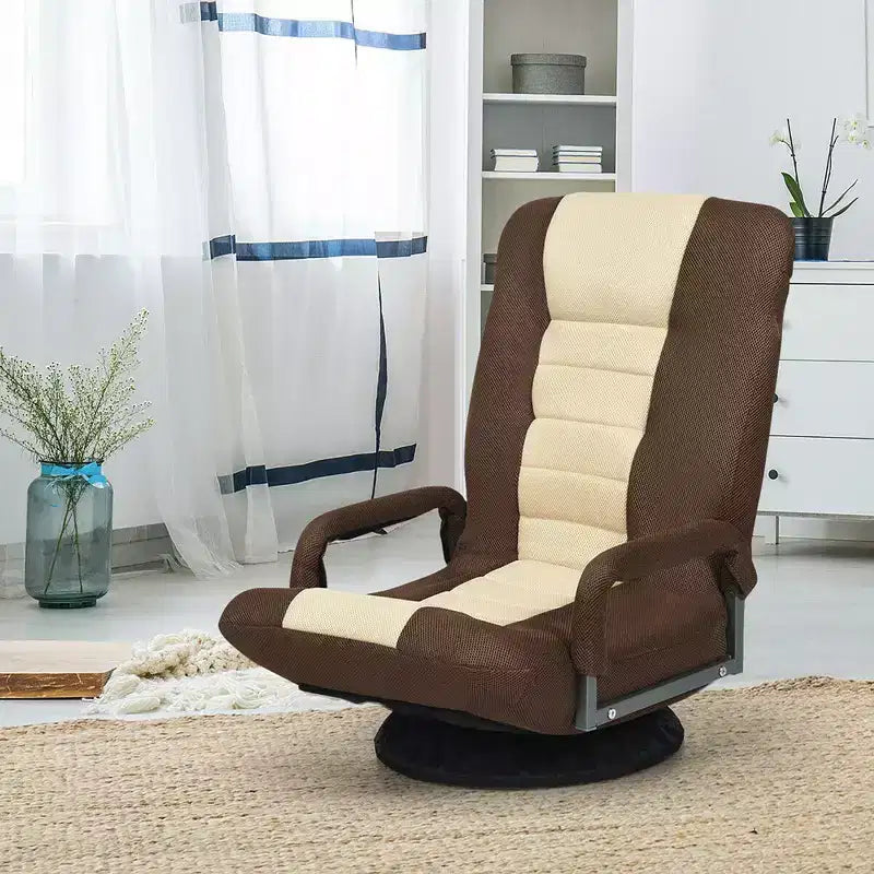 Chaise de jeu au sol pivotante à 360 degrés Costway avec dossier pliable et réglable