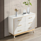 Coffres de rangement en bois beige glamour avec accents dorés