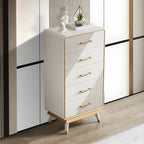 Coffres de rangement en bois beige glamour avec accents dorés