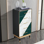 Coffres de rangement en bois beige glamour avec accents dorés
