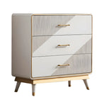 Coffres de rangement en bois beige glamour avec accents dorés