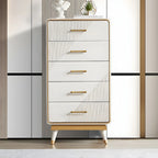 Coffres de rangement en bois beige glamour avec accents dorés
