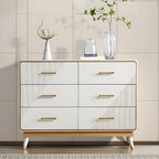 Coffres de rangement en bois beige glamour avec accents dorés