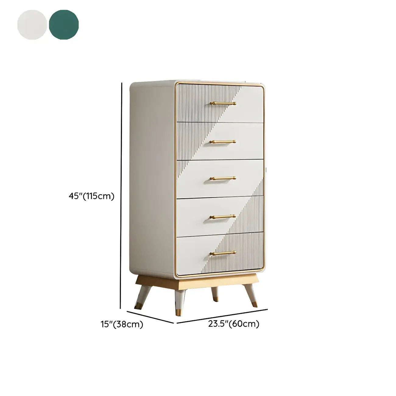 Coffres de rangement en bois beige glamour avec accents dorés