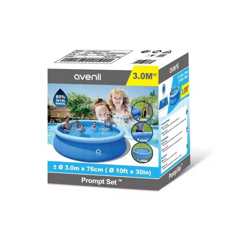 JLeisure Avenli 12014 Piscine gonflable d'extérieur pour enfants, 1 à 2 personnes, installation rapide, bleue