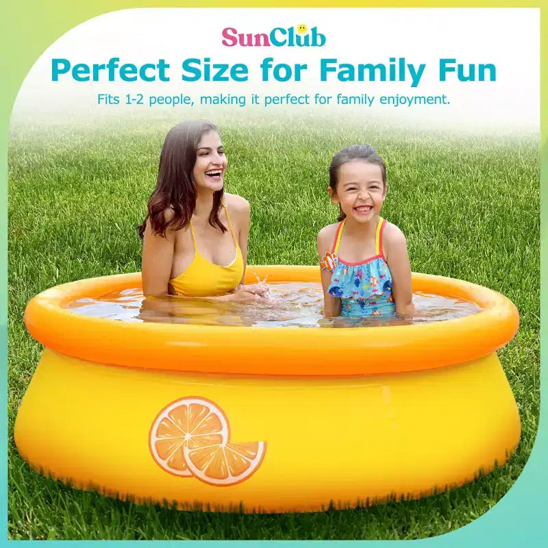 JLeisure Sun Club 12010 Piscine gonflable d'extérieur pour enfants, de 152 cm x 42 cm, pour 1 à 2 personnes, avec effet 3D, bleue