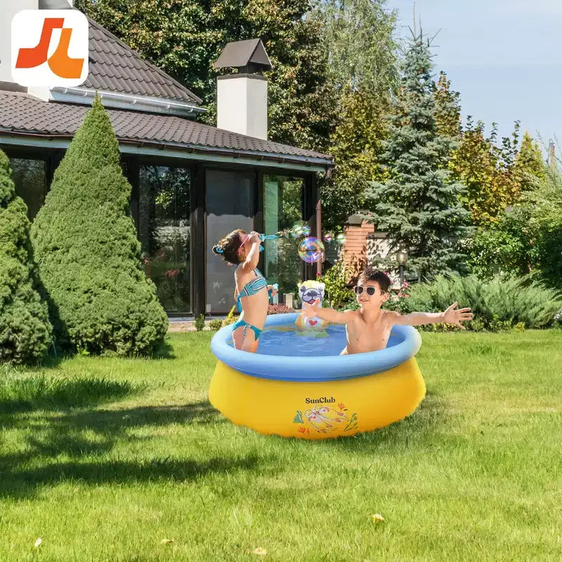 JLeisure Sun Club 12010 Piscine gonflable d'extérieur pour enfants, de 152 cm x 42 cm, pour 1 à 2 personnes, avec effet 3D, bleue