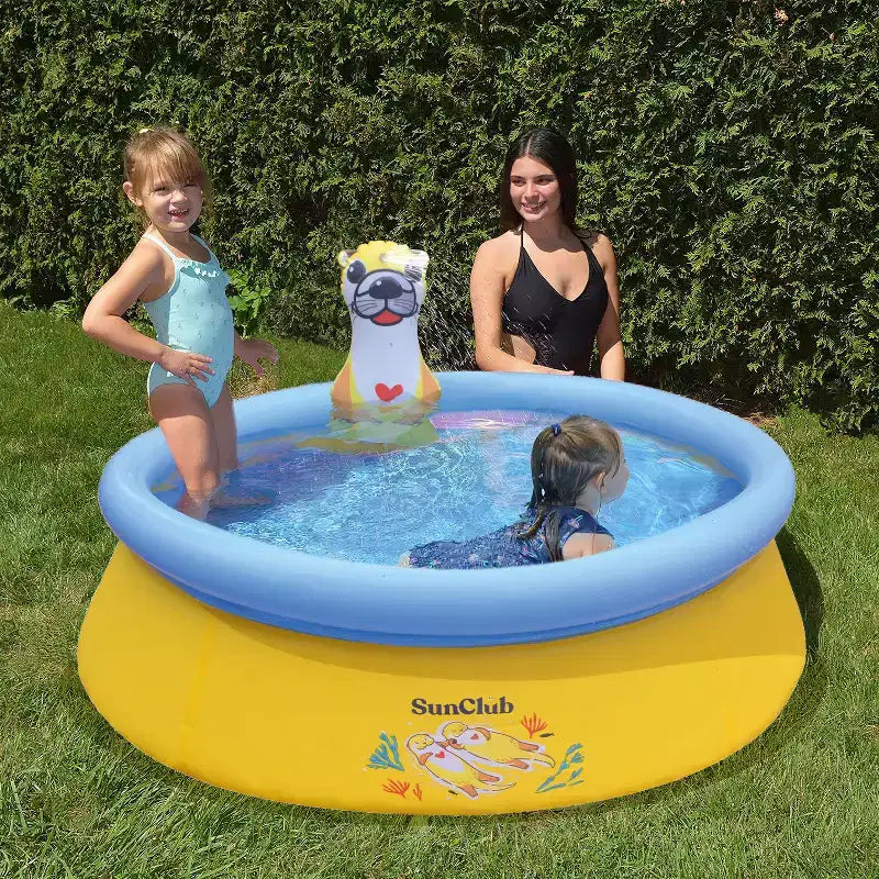 JLeisure Sun Club 12010 Piscine gonflable d'extérieur pour enfants, de 152 cm x 42 cm, pour 1 à 2 personnes, avec effet 3D, bleue