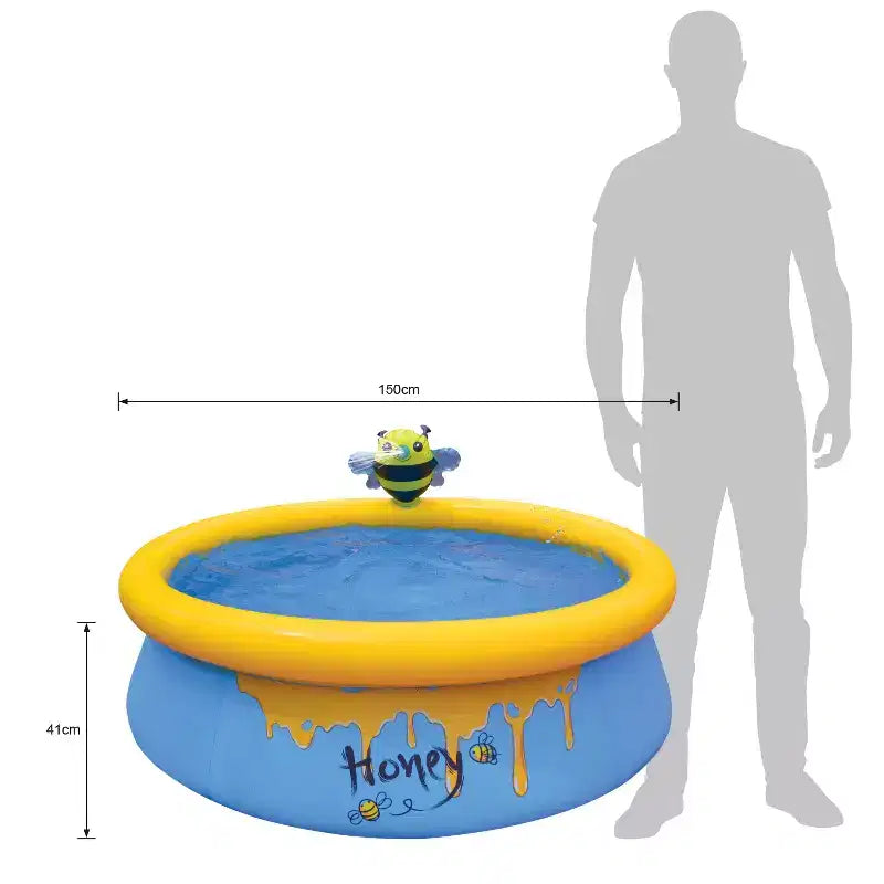 JLeisure Sun Club 12010 Piscine gonflable d'extérieur pour enfants, de 152 cm x 42 cm, pour 1 à 2 personnes, avec effet 3D, bleue