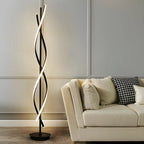 Lampadaire moderne à LED 3 couleurs, forme torsadée et linéaire, pour salon