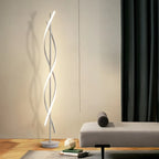Lampadaire moderne à LED 3 couleurs, forme torsadée et linéaire, pour salon