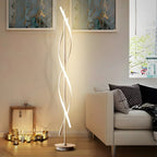 Lampadaire moderne à LED 3 couleurs, forme torsadée et linéaire, pour salon