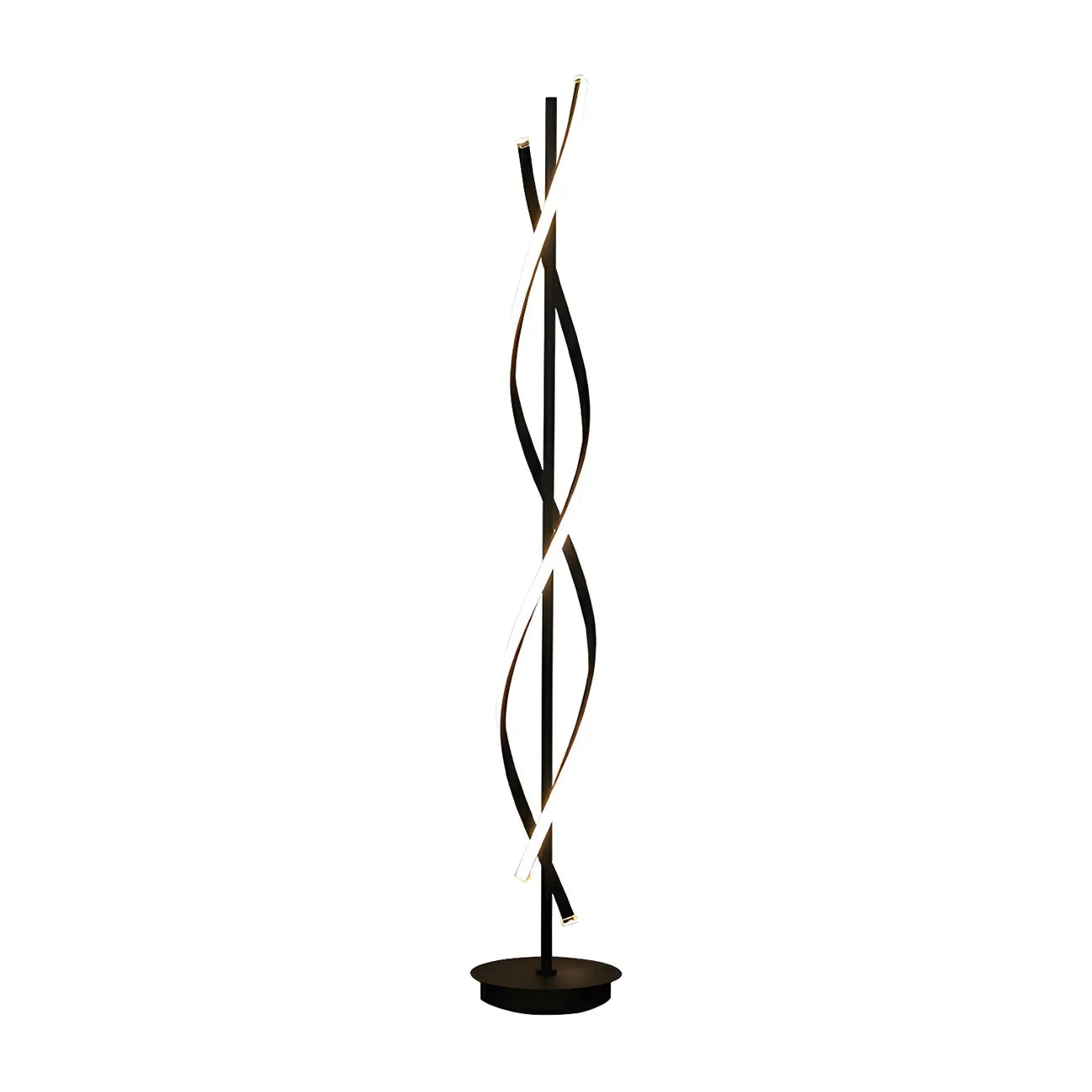 Lampadaire moderne à LED 3 couleurs, forme torsadée et linéaire, pour salon