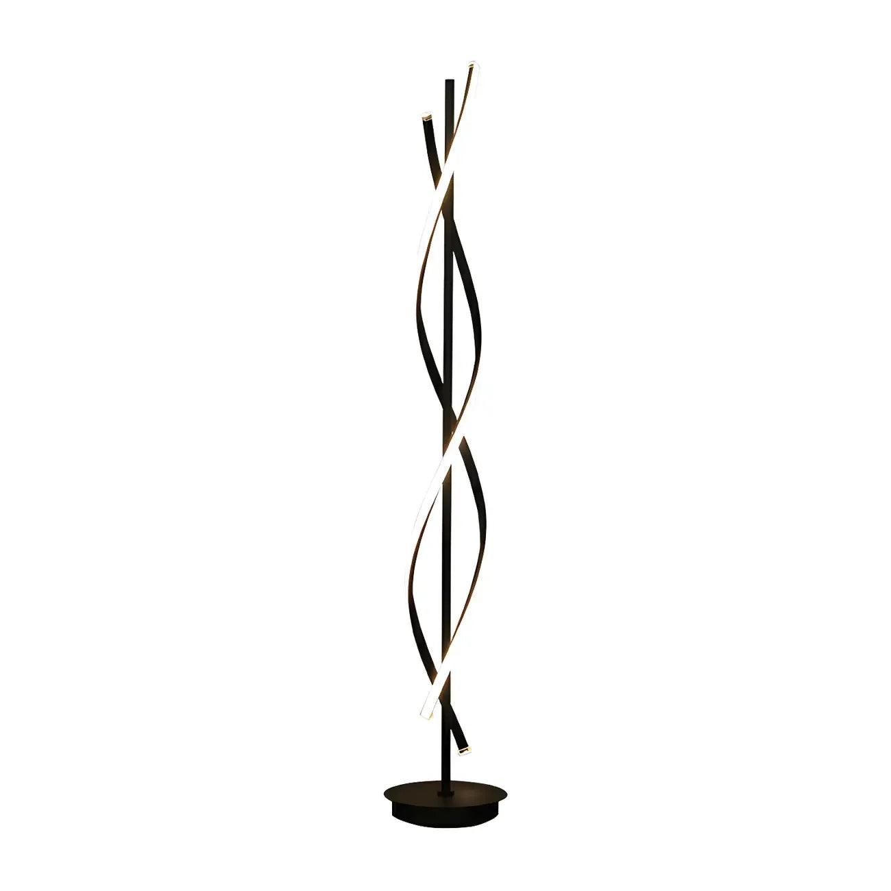 Lampadaire moderne à LED 3 couleurs, forme torsadée et linéaire, pour salon