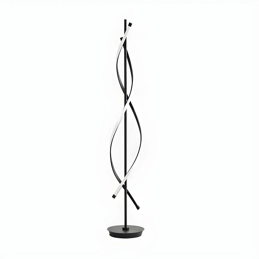 Lampadaire moderne à LED 3 couleurs, forme torsadée et linéaire, pour salon
