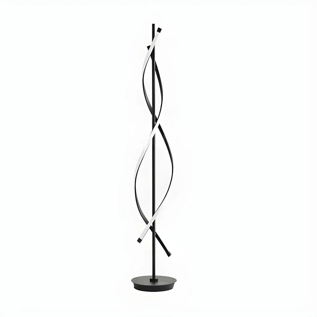 Lampadaire moderne à LED 3 couleurs, forme torsadée et linéaire, pour salon