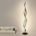 Lampadaire moderne à LED 3 couleurs, forme torsadée et linéaire, pour salon