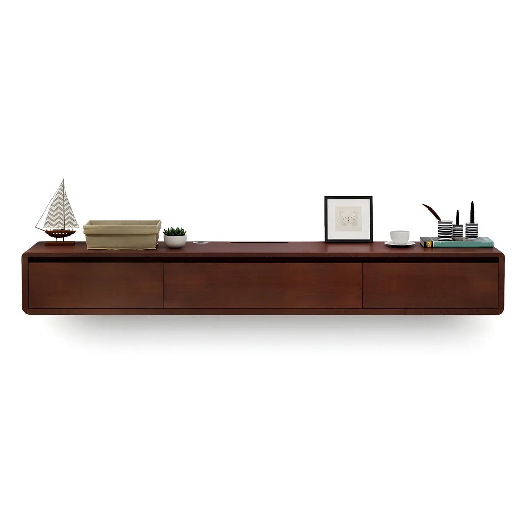 Meuble TV mural rectangulaire en bois avec rangement