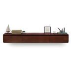 Meuble TV mural rectangulaire en bois avec rangement