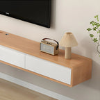 Meuble TV mural rectangulaire en bois avec rangement