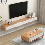 Meuble TV mural rectangulaire en bois avec rangement