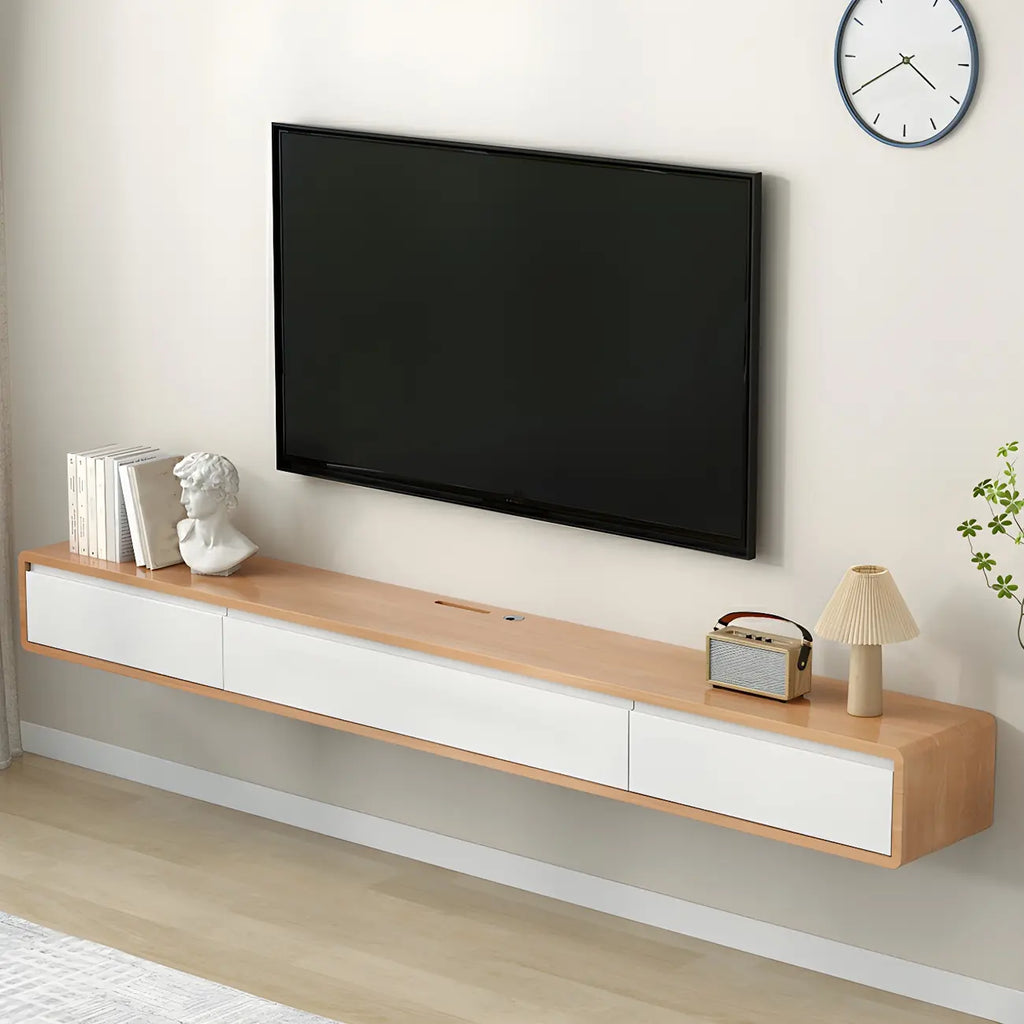 Meuble TV mural rectangulaire en bois avec rangement